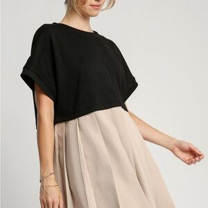 New Umgee Black and Cream Mini Dress 1XL